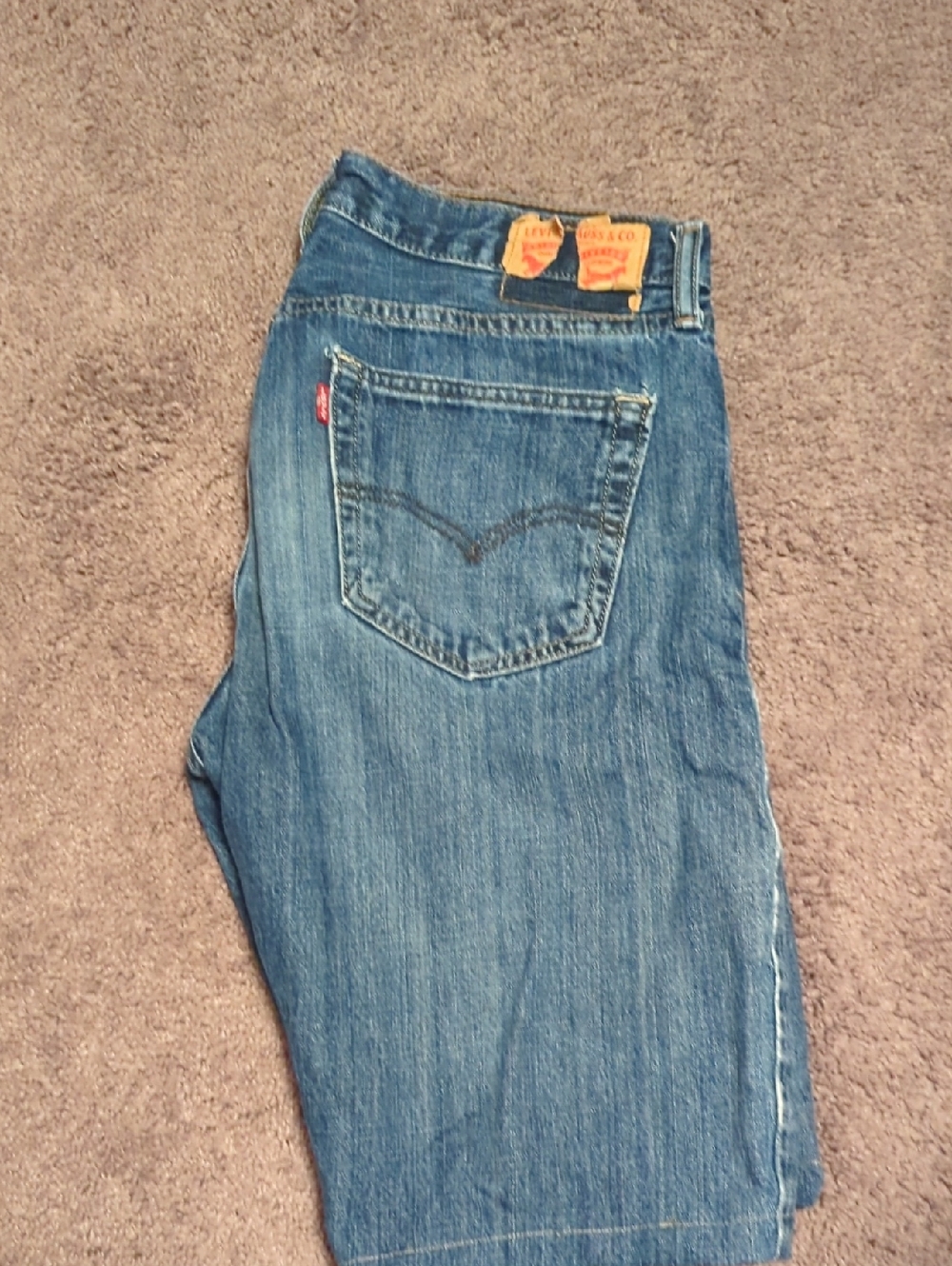 Levi's Blue Denim Knee-Length Shorts with Back Pocket